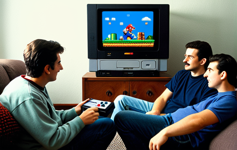 Super Mario World Nostalgia**

"A group of friends, fully clothed in casual attire, gathered around an old SNES console, playing Super Mario World on a CRT television. The room is lit warmly, showcasing the pixelated graphics on the screen. Safe for work, appropriate content, family-friendly scene. Perfect anatomy, correct proportions, natural pose, professional photography, high quality."

**