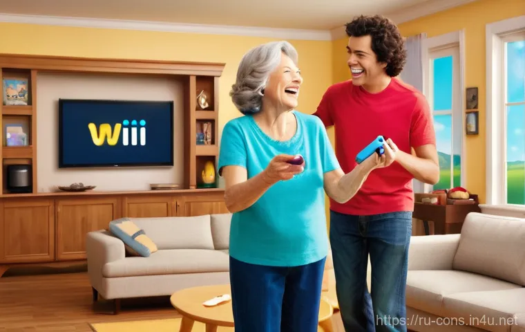 닌텐도 Wii의 혁신적 게임 플레이 - **Image Prompt 1: Multi-generational Family Playing Wii Sports** "A vibrant, warm illustration d...